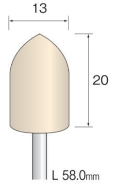Minimo（ミニター）ポリッシング工具　フェルトバフ　ハード　軸径3.0　10本入