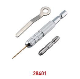 電動用精密ドリルチャック チタンコートドリル刃付き 0.1〜2.5mm