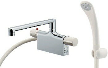 カクダイ　JISサーモスタットシャワー混合栓　デッキタイプ　取付穴芯々120mm