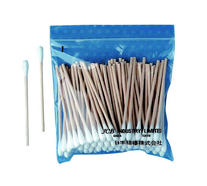 日本綿棒　工業用綿棒　綿径約4.5mm／木軸 100本入