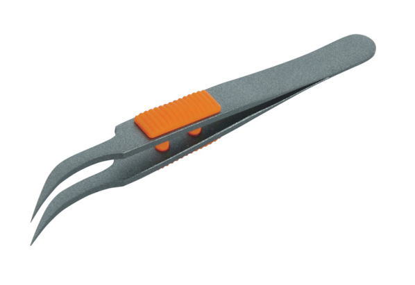 TRUSCO(トラスコ)ラバーグリップ付ピンセット 115mm (先細鷲型)(フッ素コートタイプ)