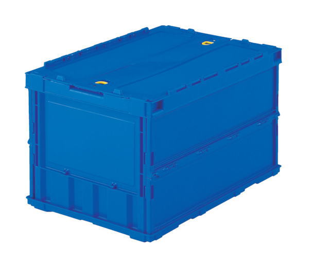 Office - TRUSCO(トラスコ)　スライドロックフタ付　ペタンコ折畳みコンテナ　50L　ダークブルー