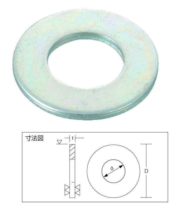 TRUSCO(トラスコ)　JIS平ワッシャー(三価クロメート)　39個入　M10