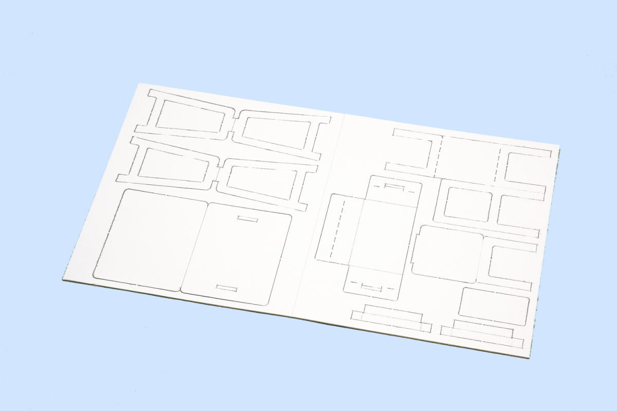 机と椅子ジオラマベース(硬質紙製)