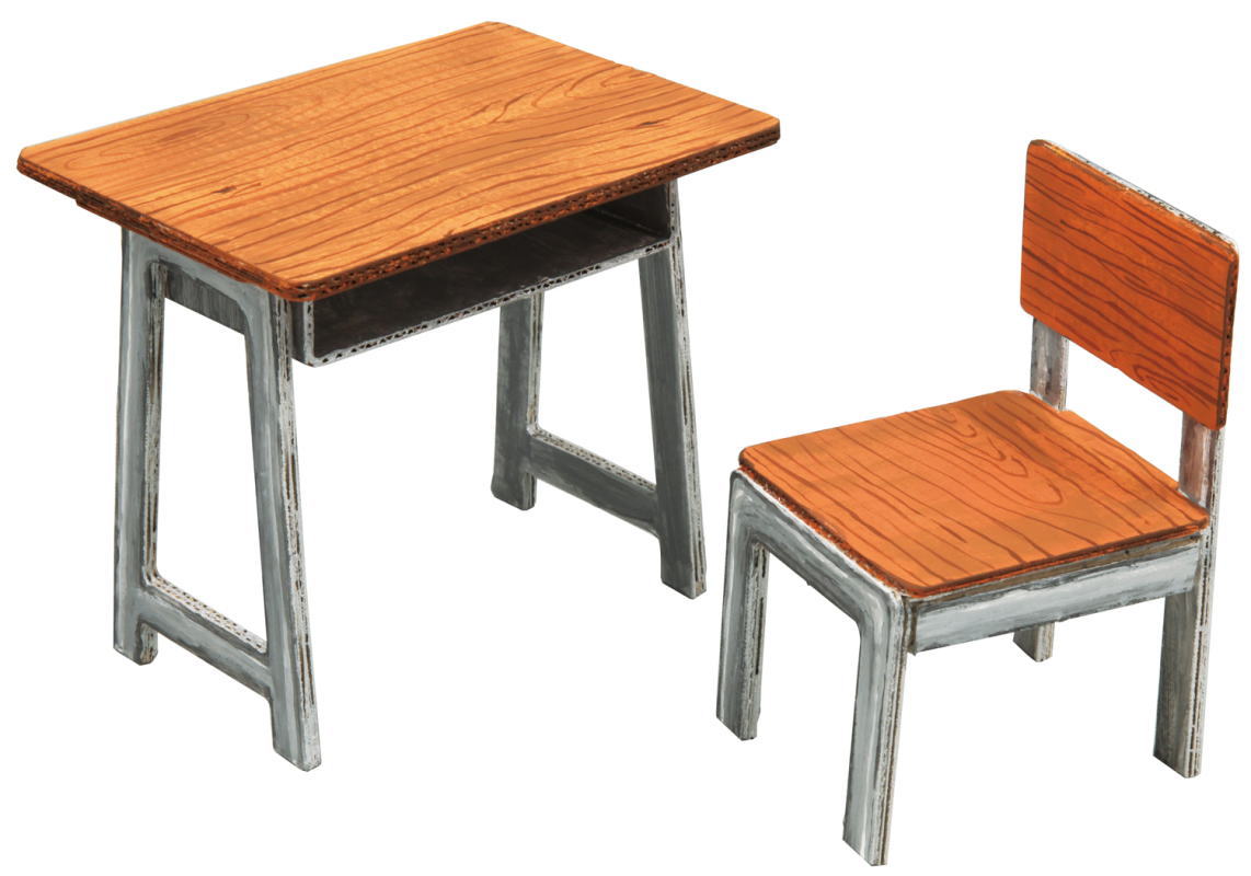 机と椅子ジオラマベース(硬質紙製)