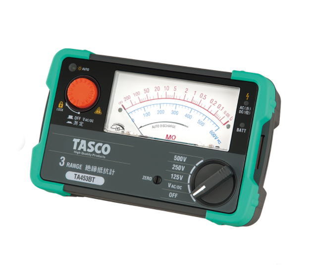 TASCO(タスコ)　3レンジ絶縁抵抗計125V/250V/500V)　TA453BT