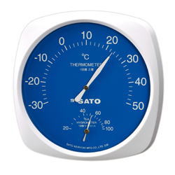 SATO(佐藤計量器)「ファミリー」温湿度計　ブルー　TH-200（1011-00）
