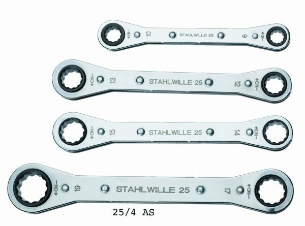 STAHLWILLE（スタビレー）　板ラチェットメガネレンチ　4本組セット