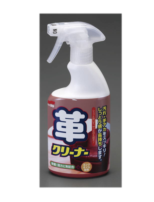 ●内容量…400ml ●成分…界面活性剤、シリコーン、ミンクオイル、除菌・防カビ剤 ●液性…弱アルカリ性 ●重量(容器含む)…465g ●皮革、人工皮革製品の汚れ取りと保護、つや出しに ●タオル等にスプレーし、力を入れず軽くふきあげて下さい ●ミンクオイル配合で美しい艶と、しっとりした風合いを保持。 ●水はじき効果により、すぐれた防汚性を発揮し、革面を保護します。 ●二度拭きいらずでスピーディーに仕上がります。