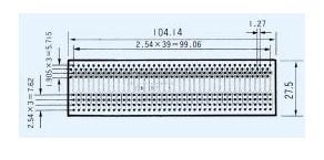 サンハヤト(Sunhayato)　コネクタ用変換基板　4列千鳥コネクタ延長板　ICB-07