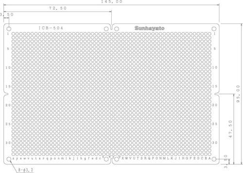 サンハヤト(Sunhayato)　ユニバーサル基板　ICB-504