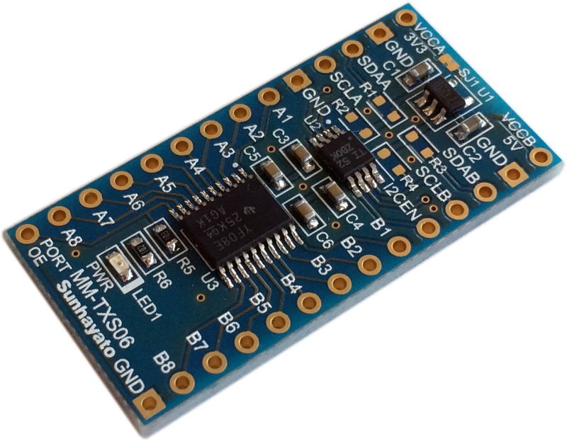 サンハヤト(Sunhayato)　ロジックレベル変換モジュール(3.3V電源＋I2C＋双方向8ポート)　MM-TXS06