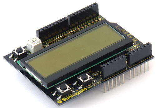 ★特徴★ ・Arduino用LCDオプション基板 ・16文字×2行のLCDモジュールを搭載したArduino用オプション基板(シールド)です ・LCDモジュールのほかにスイッチを2個、LEDを1個搭載しています ・Arduinoや他のシールドを重ねて接続できるコネクタを同梱しています(ハンダ付けが必要です) ★仕様★ ・搭載I/O:LCDモジュール(16文字×2行)×1、スイッチ×2、LED×1 ・基板サイズ:53.34mm×68.58mm ・電源電圧:DC5V(Arduinoより給電) ・付属品:Arduino接続用コネクタ(6ピン×2個、8ピン×2個)(ご使用前にハンダ付けしてください)