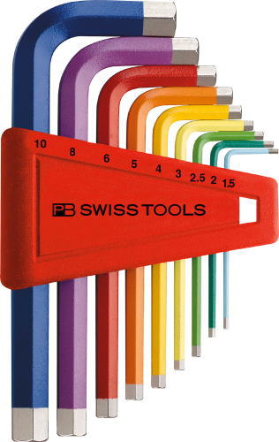 PB SWISS TOOLS レインボー六角棒レンチセット210H-10RB