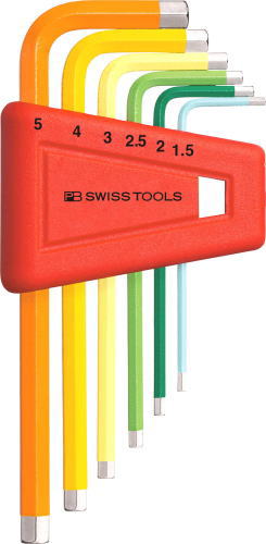 PB SWISS TOOLS レインボー六角棒レンチセット 210H-5RB