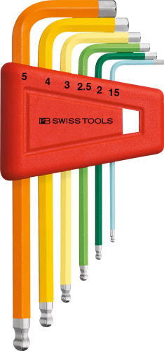 PB SWISS TOOLS レインボーボール付六角棒レンチセット 212H-5RB