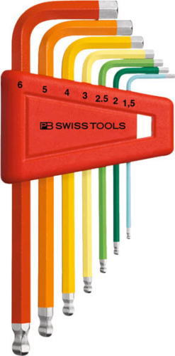 PB SWISS TOOLS レインボーボール付六角棒レンチセット 212H-6RB