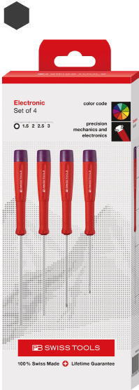 Hexagon Driver - PB SWISS TOOLS　精密六角ドライバーセット　4本組8625CBB