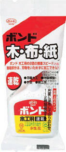 ★特徴★ ●ホルムアルデヒド・フタル酸系可塑剤は使用していません。 ●乾燥後はほぼ透明になり、刃物を傷めずに切削加工ができます。 ●環境に優しい接着剤です。 ●木、布、紙の接着。 ●木工から、工作、手芸など幅広く使えます。 ★仕様★ ●JIS S6040規格品 ●ブリスターパック入 ●無溶剤型 ●使用温度範囲:-20〜80℃ ●色:乳白色 ●容量(g):50 ●質量(g):72 ●主成分:酢酸ビニール樹脂系エマルジョン形