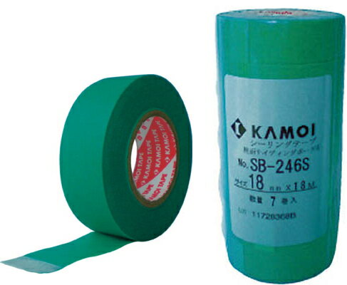 カモ井　シーリングマスキングテープ　粗面・サイディングボード用　18mm幅×18m長×0.1mm厚　グリーン　..