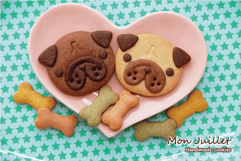 パグセット　パグッキー　パグ　クッキー　花10枚　フォーン　犬　ドッグ　焼き菓子　かわいい　動物　プレゼント　プチギフト　ギフト　贈り物　ホワイトデー　お菓子