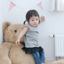 【ブラックフライデークーポン】【在庫処分セール】子供服 トップス ストライプノースリーブチュールレーストップス(80cm 90cm 95cm 100cm)保育園...