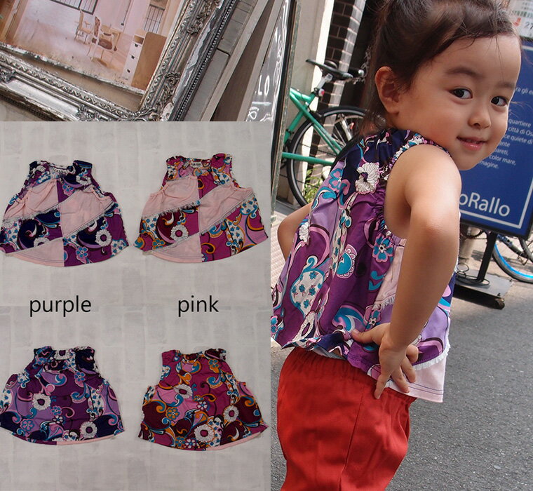 子供服 トップス 綿100％フラワーサマートップス日本製(90cm 95cm)保育園・メール便可10 ベビー服 女の子Tシャツ 赤ちゃん