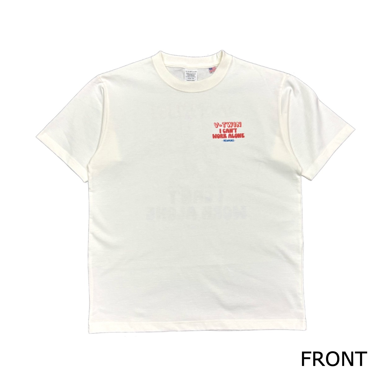 "V-TWIN" SHORT SLEEVE T-SHIRT / NATURAL / MONKEY WRENCH WEAR WORKS/ スペシャルヘビーウェイト 8.1oz / 染み込みプリント / 半袖Tシャツ / USコットン