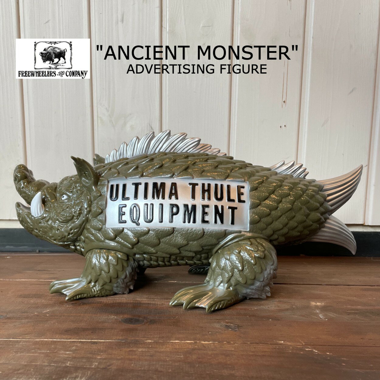 ANCIENT MONSTER ADVERTISING FIGUREOLIVE DRABFREEWHEELERSフリーホイーラーズフィギュア ソフビ