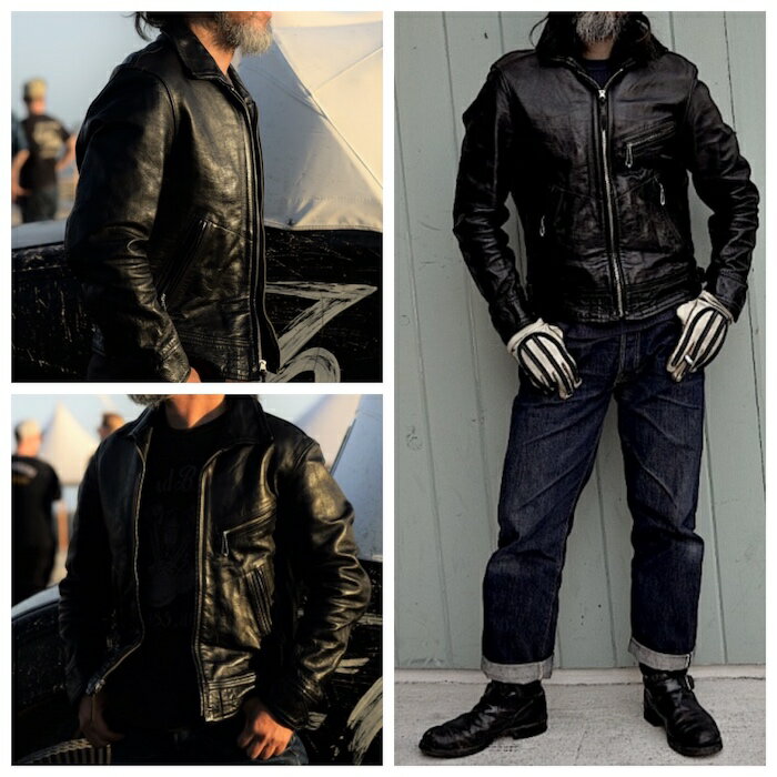 Leather 馬革 Monkey Color Leather マルホランド レザージャケット Vintage Wrench年度生産 Sportswearmulholland Freewheelers 1938 Black マルホランド レザージャケット Date フリーホイーラーズspartan