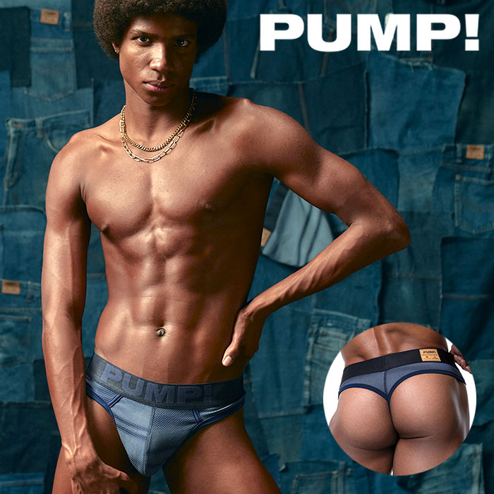 Rakuten - メンズTバック メンズ Tバック サポーター PUMP UNDERWEAR INDIGO BLUE THONG パンプ ローライズ ストレッチ スポーツ 吸汗速乾 メンズ パンツ 下着 メンズ下着 男性下着 アンダーウェア ブランド セクシー おしゃれ かっこいい プレゼント ギフト