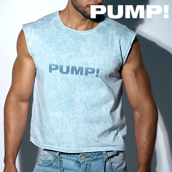 Rakuten - タンクトップ メンズ PUMP UNDERWEAR BUBBLE BLUE TANK TOP ビンテージウォッシュ トップス パンプ ストレッチ スポーツ メンズ パンツ 下着 メンズ下着 男性下着 アンダーウェア ブランド セクシー おしゃれ かっこいい プレゼント ギフト