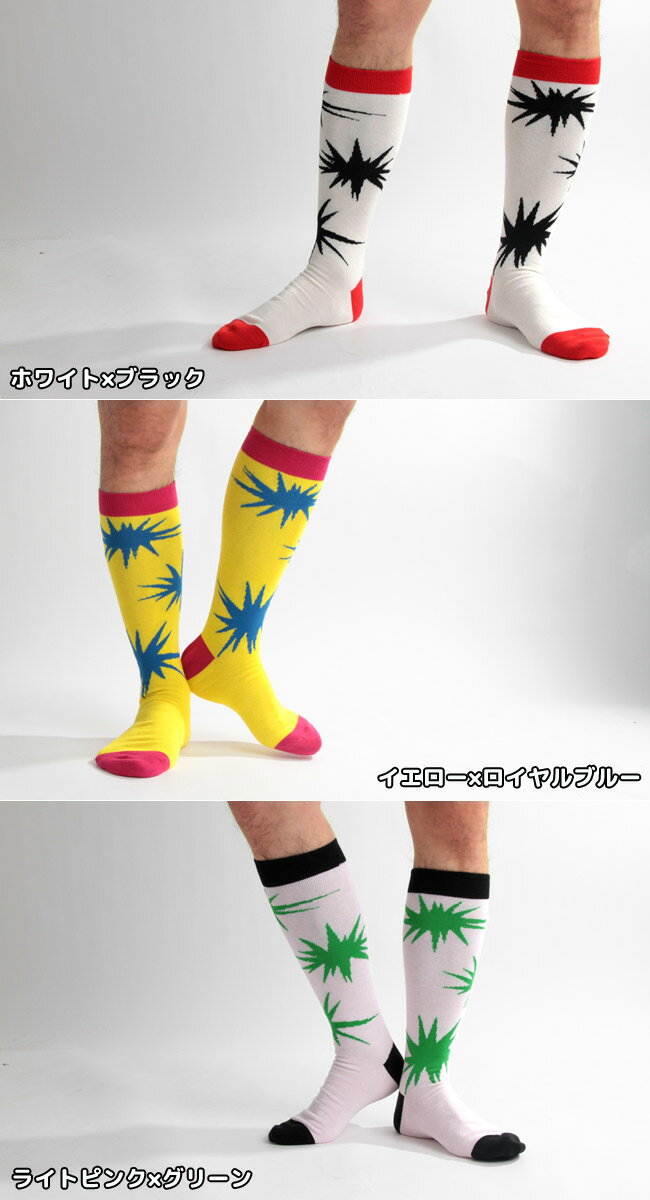 SOCK HOLIC ソックホリック LONG SOCKS BANG！BANG！ ハイソックス 靴下 レディース メンズ 男女兼用 女性用 男性用 ユニセックス 大きいサイズ 小さいサイズ