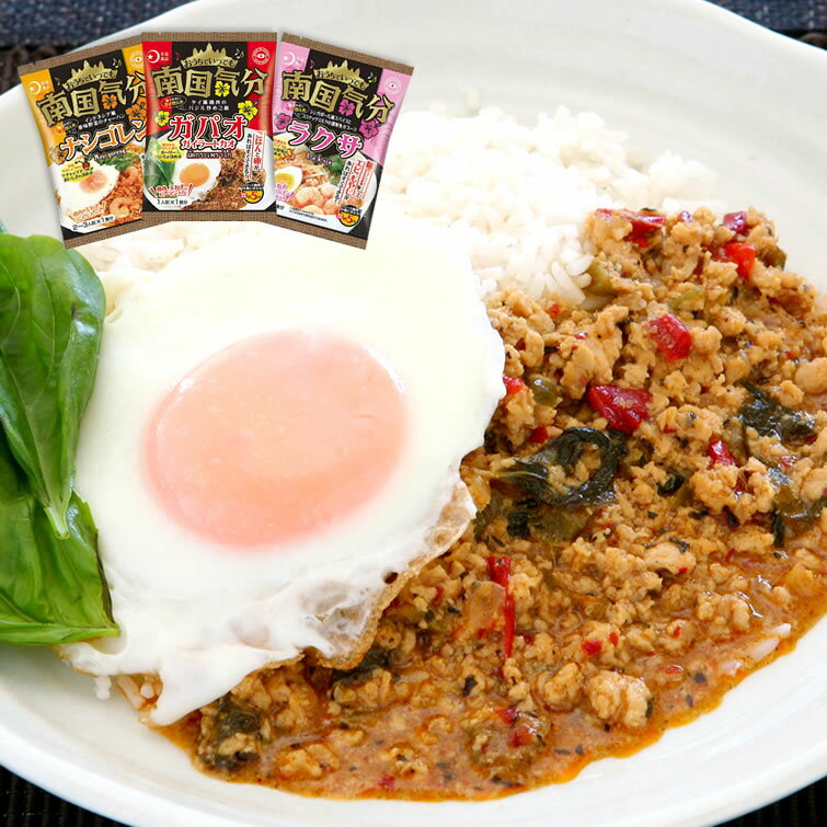 南国気分 3種各2個セット(ガパオライス、ナシゴレン、ラクサ)レトルト ソース ※DM便 | ...