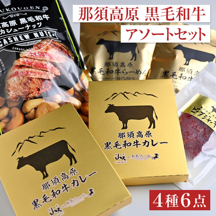 チーズファクトリー 那須高原 黒毛和牛アソートセット (カレー・ラーメン・カシューナッツ・ビーフジャーキー) | 送料無料 お酒 おつまみセット 厳選 おつまみ 夜食 ギフト 単身赴任 セット お中元 御中元 暑中見舞い 残暑見舞い 夏ギフト 敬老の日 2025 お取り寄せ あす楽のサムネイル