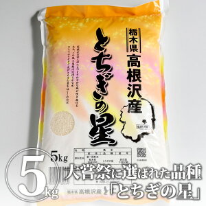 お米 5kg 送料無料 精米（令和3年産 栃木県産とちぎの星（大嘗祭使用品種））｜高級米 白米 米 とちぎの星 国産【WS】