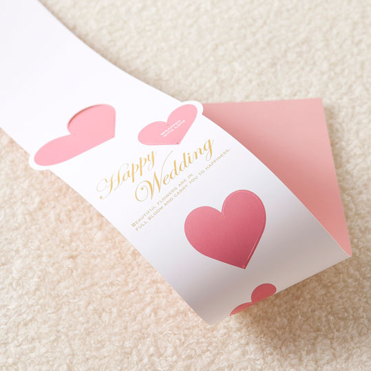 【折ればメール便OK】幸せいっぱいHAPPY WEDDING ハートが立体的になるブライダル用変形帯10枚入