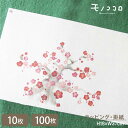 贈り物を華やかに仕上げる、水彩タッチの梅の花の掛紙 (10枚入/折ればメール便OK)(100枚入)梅 年賀 掛紙 早春 お祝い 出世 開運 希望 縁起物 新年 ...