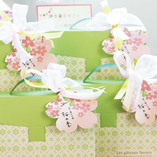 【メール便OK】桜の季 桜の形のゴム紐付きタグ(10枚入/100枚入)春 桜 スプリング ...