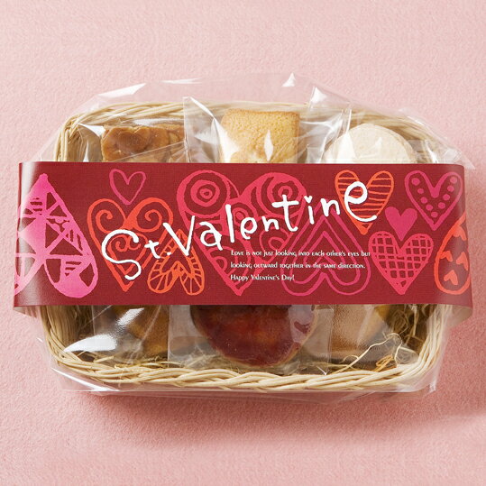 St.Valentine クレヨンタッチのハート柄がいっぱいの帯100枚入バレンタイン チョコ ハート ギフト 可愛い ラッピング 義理