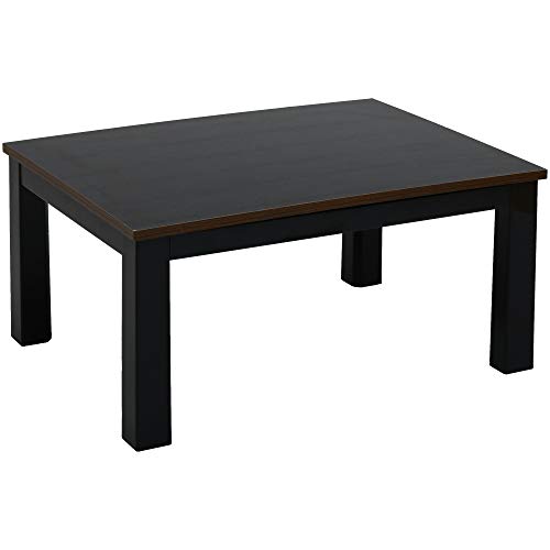 [山善] こたつ テーブル 長方形 80×60cm リバーシブル天板 中間入切スイッチ ブラック×ブラウン EYC-8060(BK/MBR)