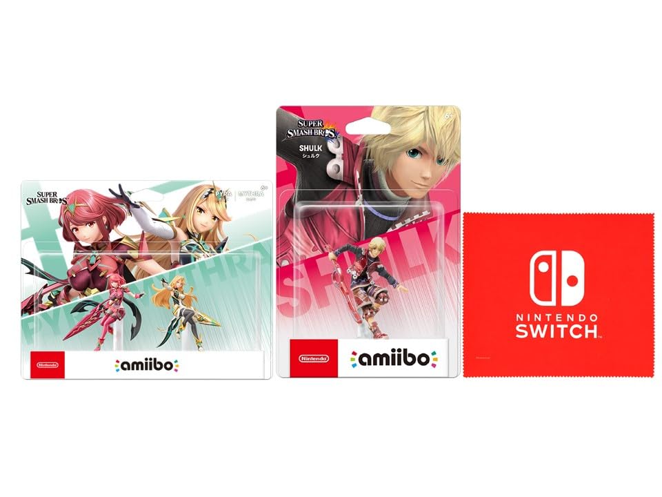 amiibo ダブルセット ホムラ/ヒカリ amiibo シュルク(大乱闘スマッシュブラザーズシリーズ) ( Nintendo Switch ロゴデザイン マイクロファイバークロス 同梱)