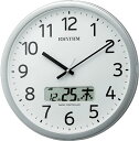 リズム(RHYTHM) 掛け時計 電波時計 チャイム付き プログラムカレンダー01SR シルバー ф35.0 5.5cm 4FNA01SR19
