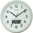 リズム(RHYTHM) 掛け時計 電波時計 アナログ デジタル 連続秒針 温度 湿度 カレンダー 白 Φ32.5x5cm 8FYA02SR03