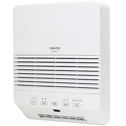 楽天MONOPARK山善 大風量 セラミックヒーター 壁掛タイプ （温度センサー） （1200/600W 2段階切替） （風量2段階調節） （切タイマー 最大6時間） （8時間オートオフ機能） （リモコン付き） ホワイト DFX-RK12（W） メーカー保証1年