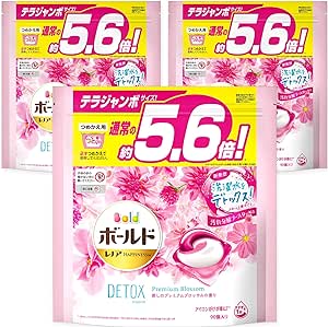 【ケース販売】 ボールド 洗濯洗剤 ジェルボール 洗濯水をデトックス 癒しのプレミアムブロッサム 詰め替え 90個(約5.6倍)x3袋