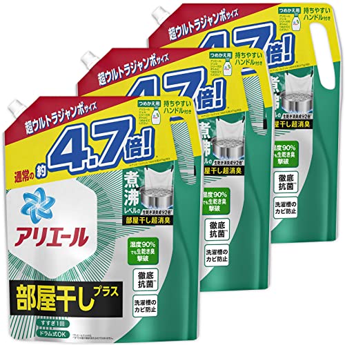 【ケース品】 大容量 アリエール ジェル 洗濯洗剤 液体 部屋干しプラス 詰め替え 2,240gx3袋