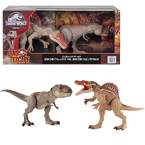 マテル ジュラシックワールド(JURASSIC WORLD) かみつき T-レックス VS. かみつき スピノサウルス 恐竜フィギュア2体セット 全長50cm54cm 恐竜 おもちゃ 4才~ HDH78