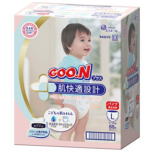 パンツ Lサイズ グーンプラス 肌快適設計 (9~14kg) 88枚(44枚 2) 【ケース販売】【まとめ買い】 L