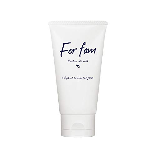For fam(フォーファム) アウトドアUVミルク 80g SPF30/PA+++ 日焼け止め 全身用 (赤ちゃんから使用できる) 6種類のセラミド 植物エキス オイル配合 (保湿 整肌)